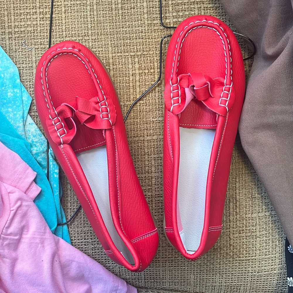 Red loafers